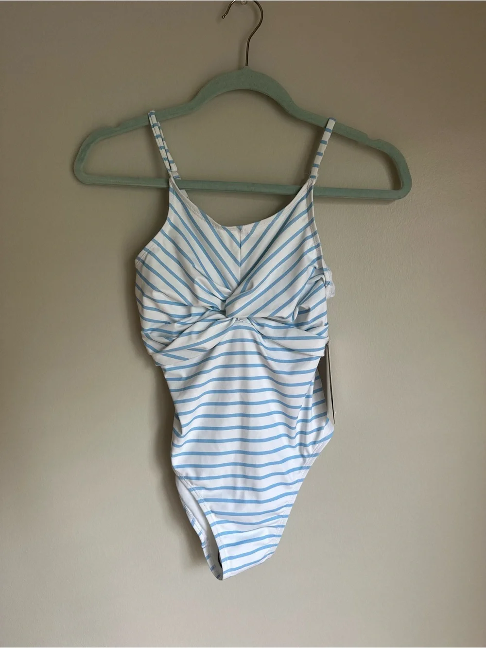 Habitual Girls Fifi Twist One-piece Swimsuit Technical Fabric Size 14 Blue White